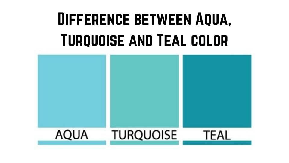 Difference between Aqua, Turquoise and Teal color